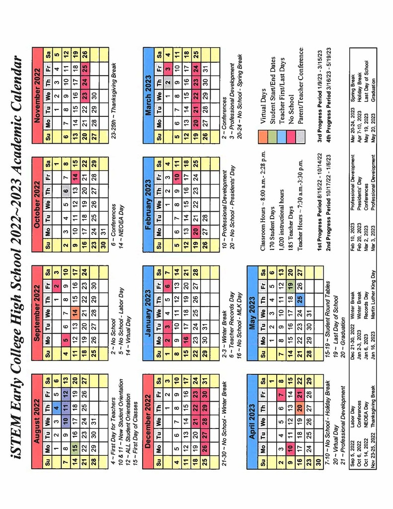 2022-2023 Academic Calendar